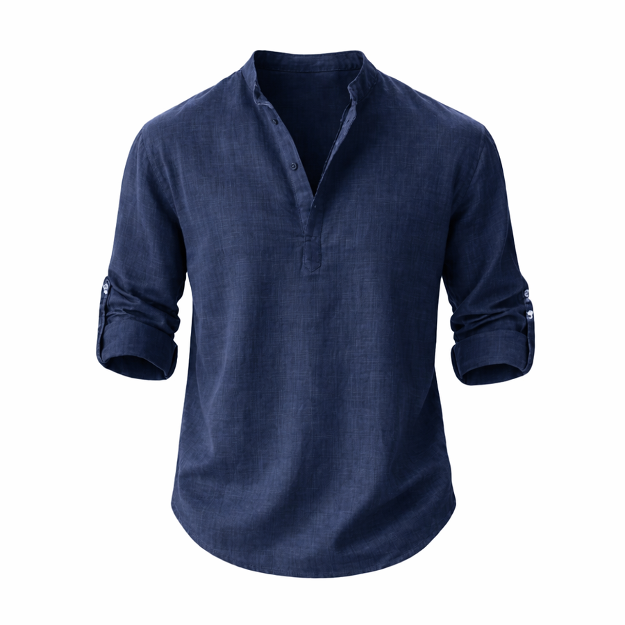 Galeazzo - Camisa De Manga Comprida Em Algodão e Linho