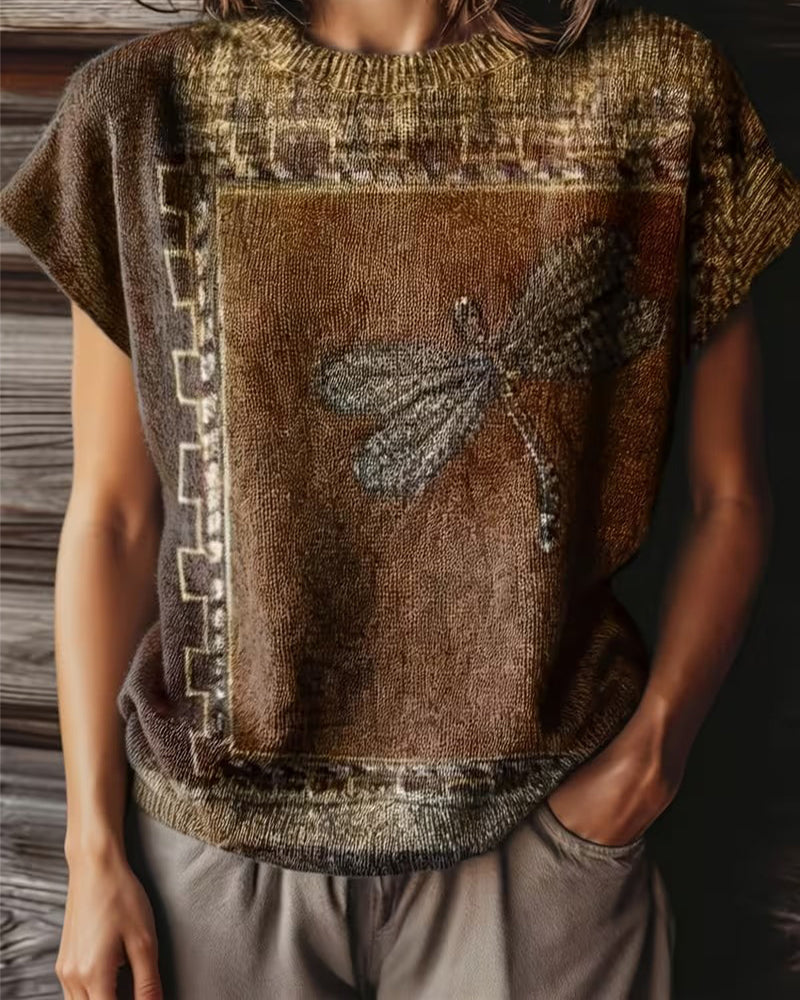 Dyniza - Camisola De Malha Com Estampado De Libélula