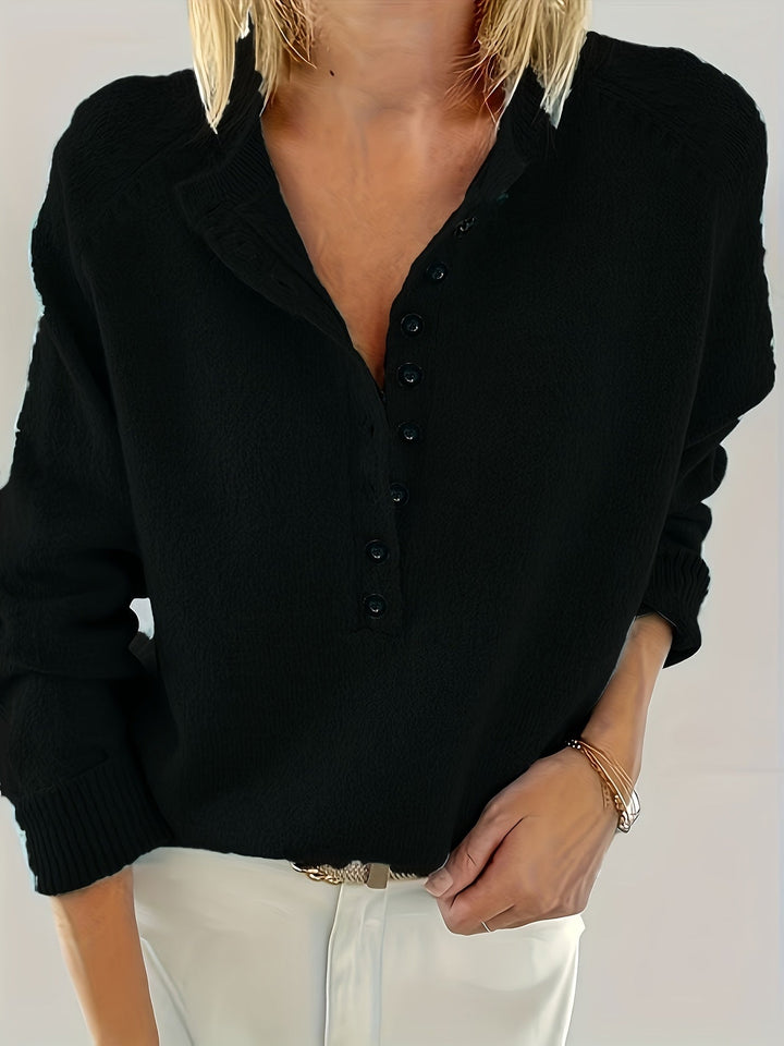 Yelena - Camisola de Manga Comprida Com Botões