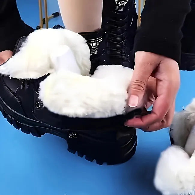 Elanor - Bota De Inverno Quente Em Pele