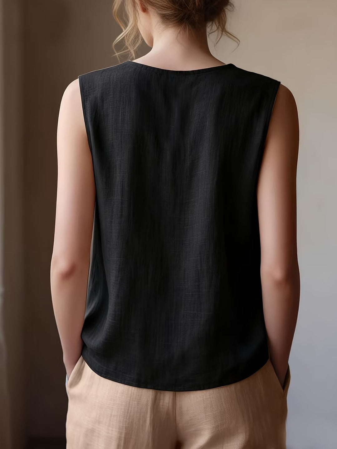Safiya - Blusa SEM Mangas Com Decote Com Folhos