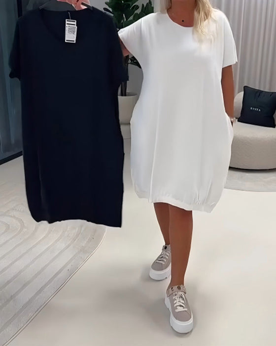Pretty - Vestido de Manga Curta Com Decote Redondo