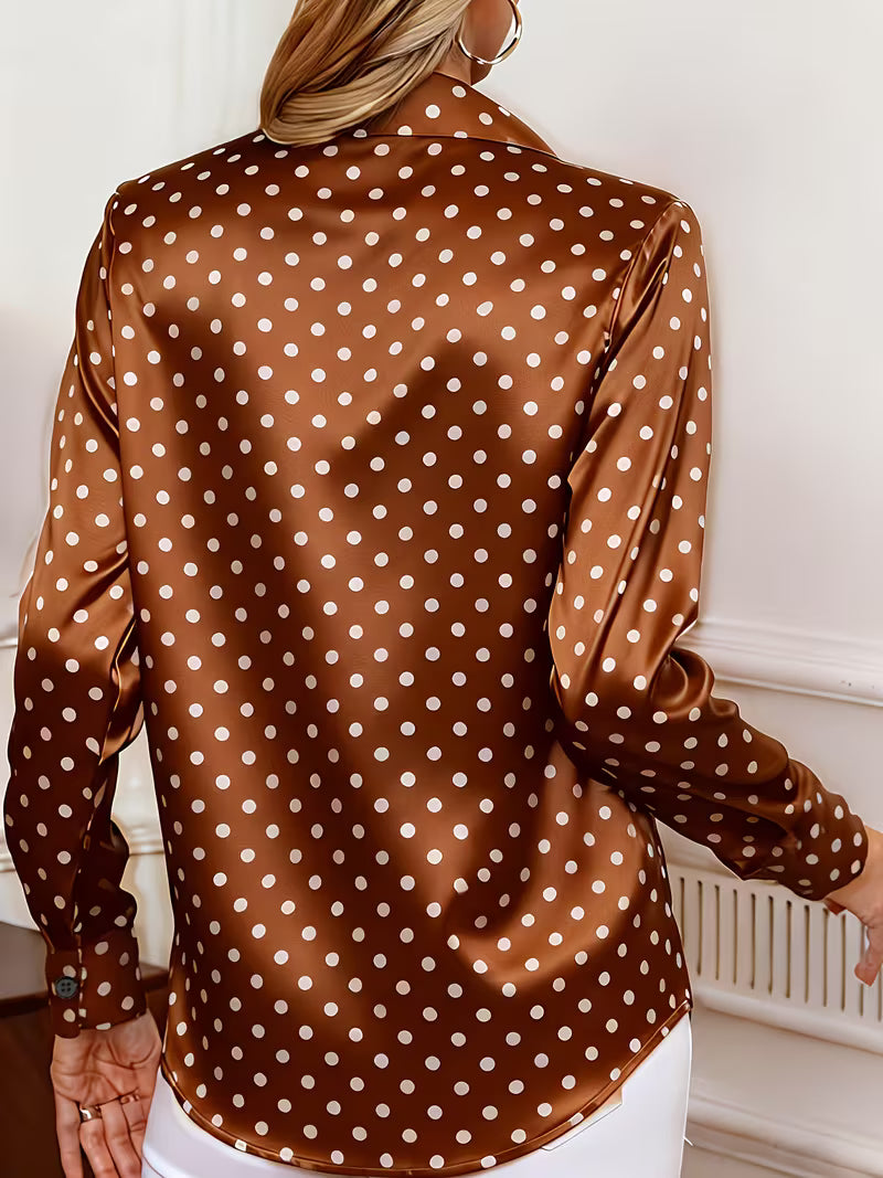 Amalien - Blusa Elegante e Versátil com Padrão de Bolinhas