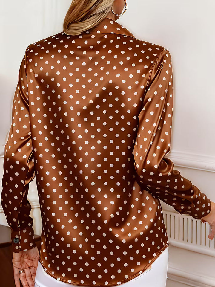 Amalien - Blusa Elegante e Versátil com Padrão de Bolinhas