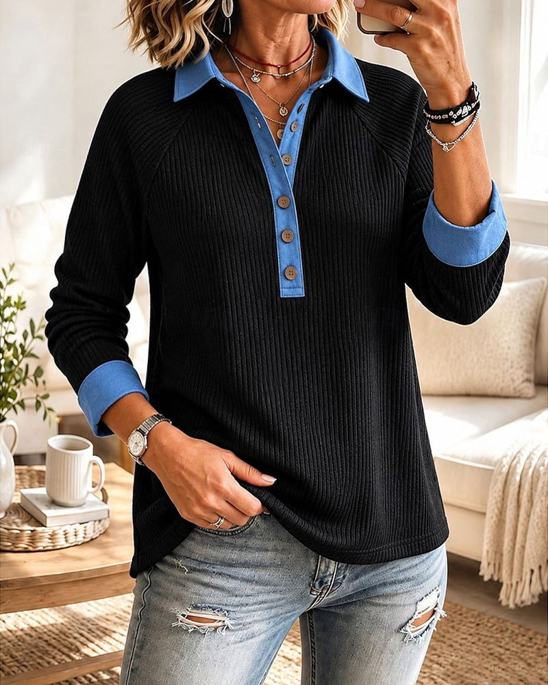 Klishina - Top Casual Com Decote Em V Na Moda
