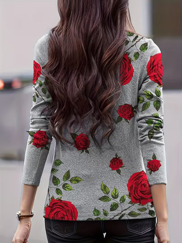 Zinie - Top Com Gola Alta E Padrão Floral