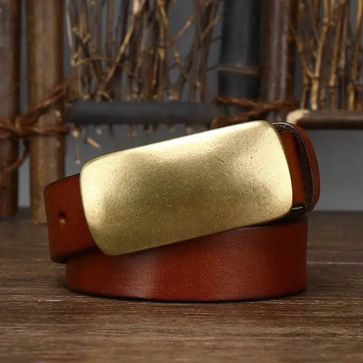 Cristobal - Cinto de Couro com Fivela em Latão Forjado