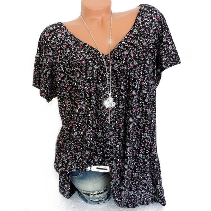 Sarita - Blusa De Manga Curta Com Estampado Floral
