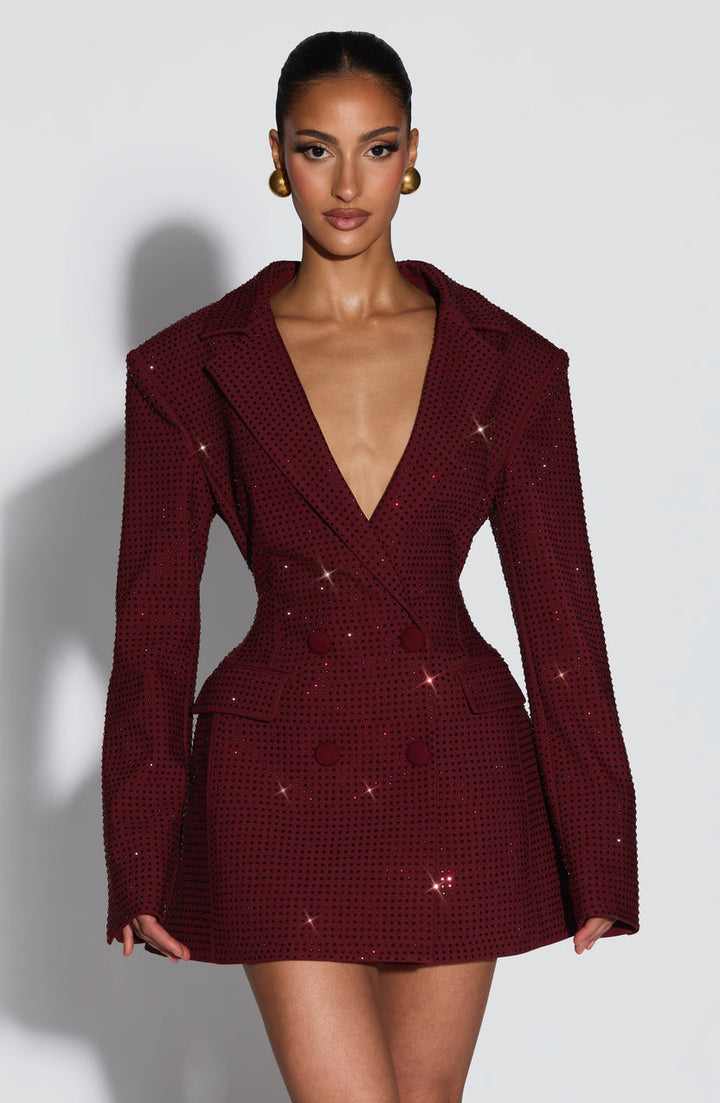 Zaerine - Mini-Vestido Tipo Blazer De Corte À Medida Com Botões Duplos