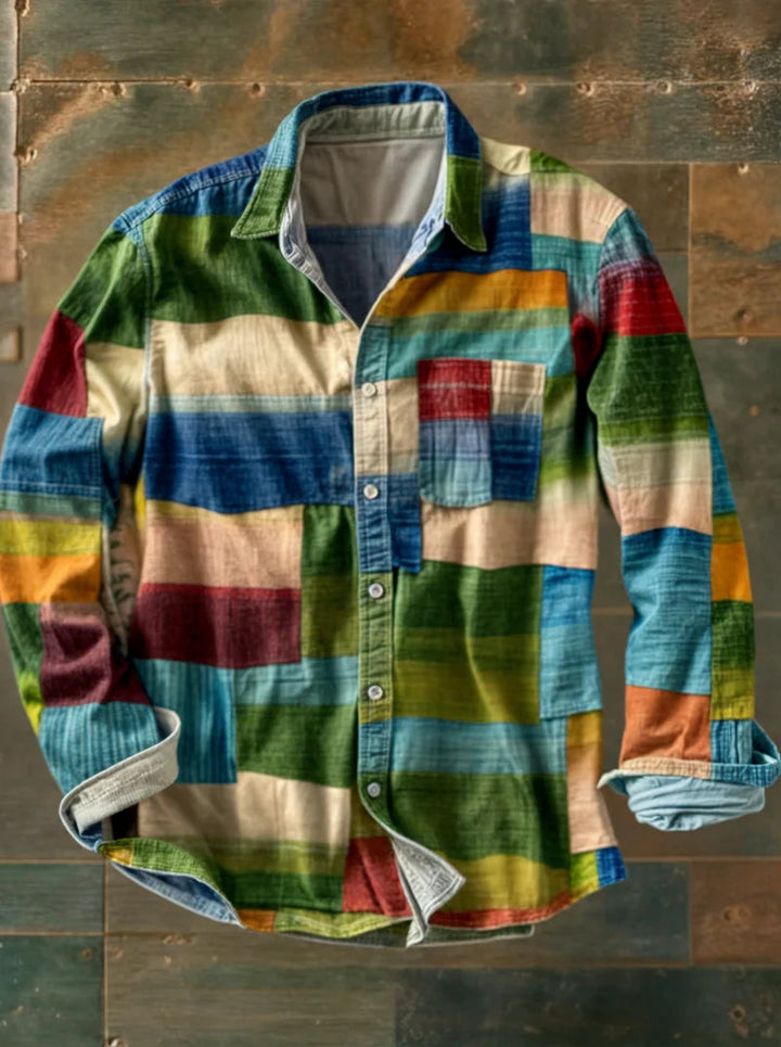 Germaine - Camisa Unissexo de Manga Comprida com Padrão Arco-íris Simples
