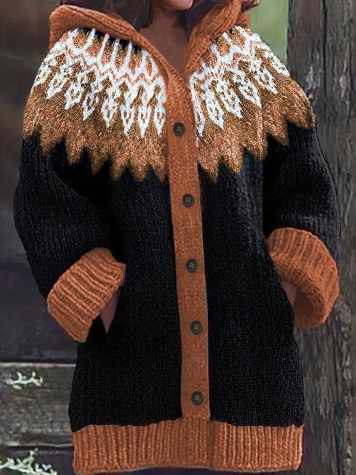 Gulnur - Camisola De Inverno Elegante De Manga Comprida E Com Capuz