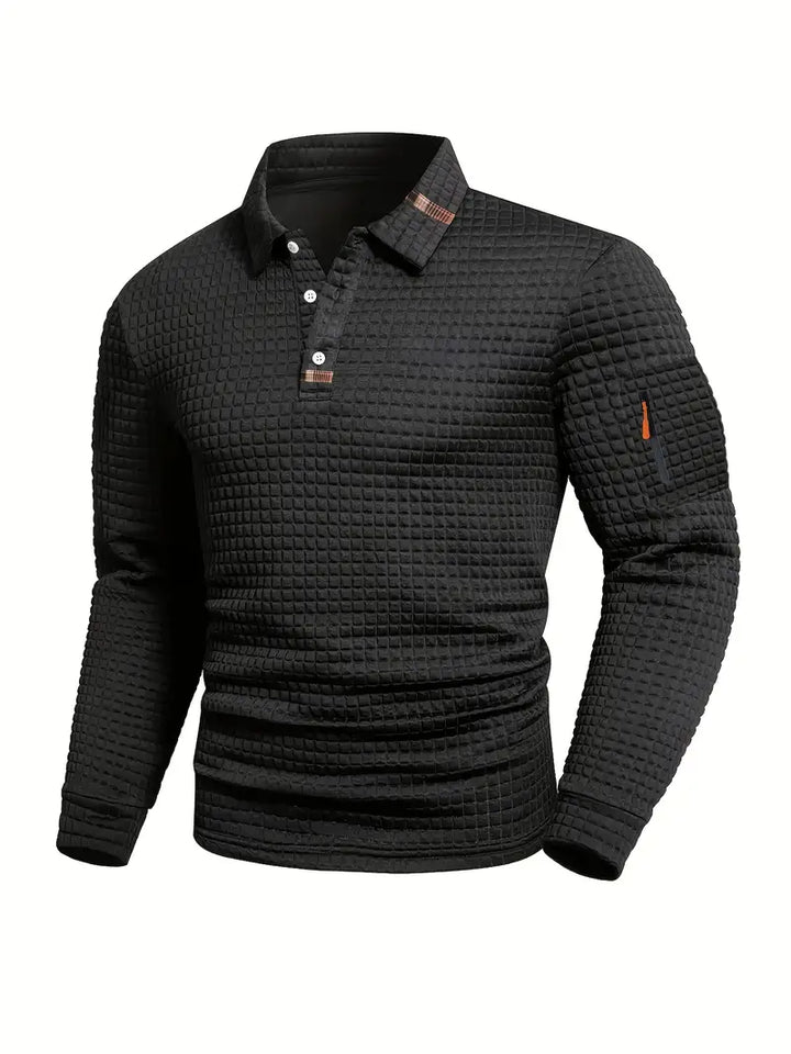 Ephraim - Camisa polo Texturada com Bolso na Manga