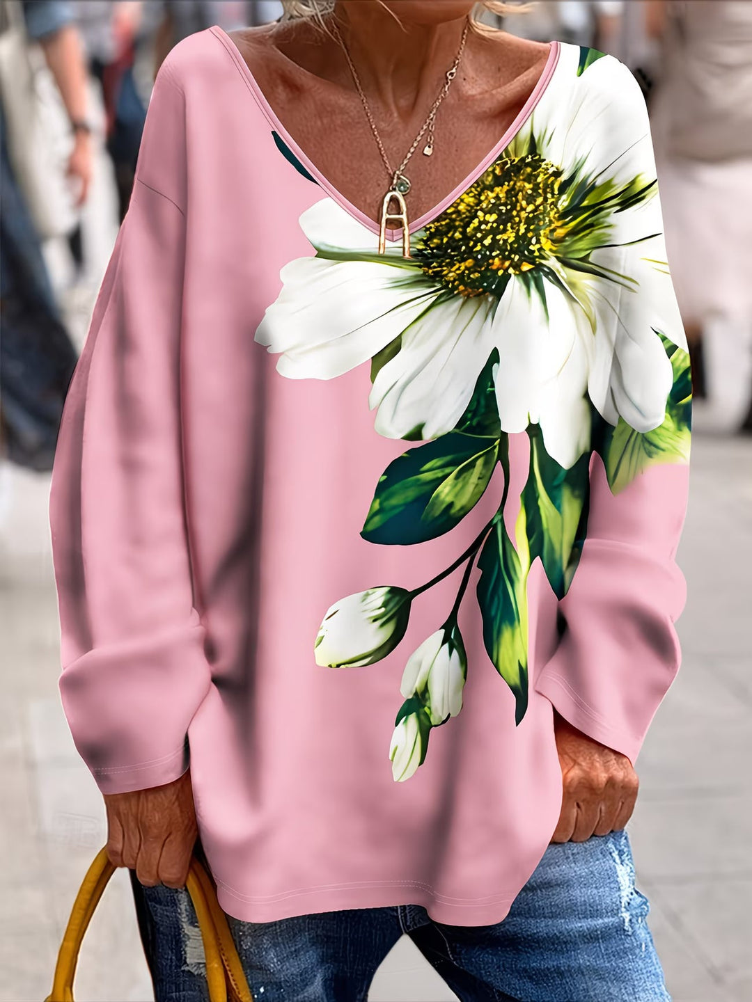 Daphna - Camiseta Com Estampado Floral Oversized