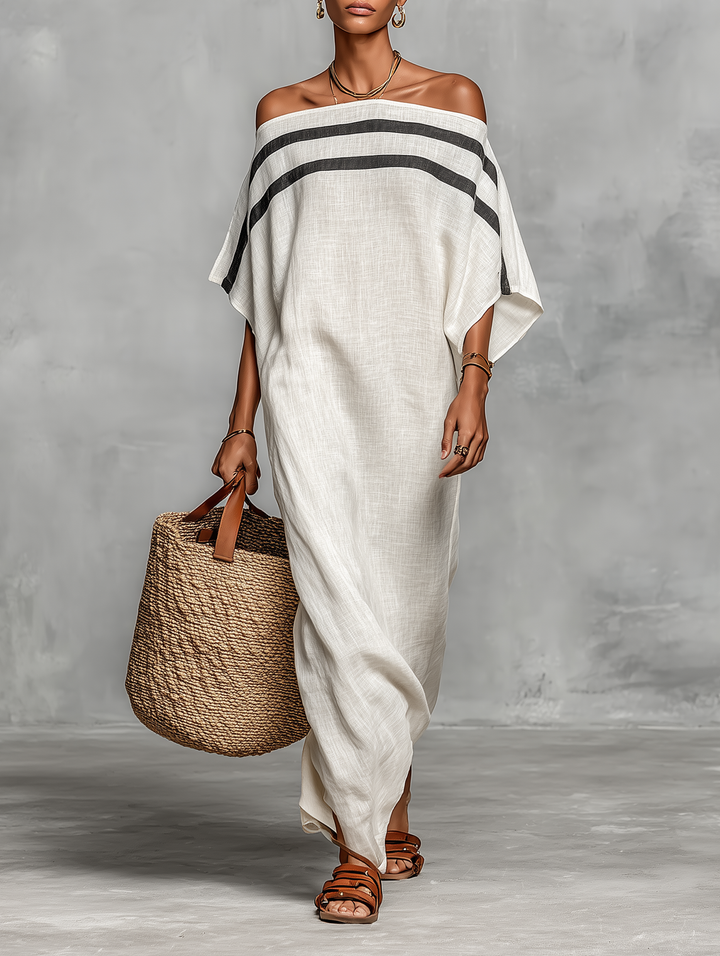 Vilina - Vestido Longo Minimalista Em Linho