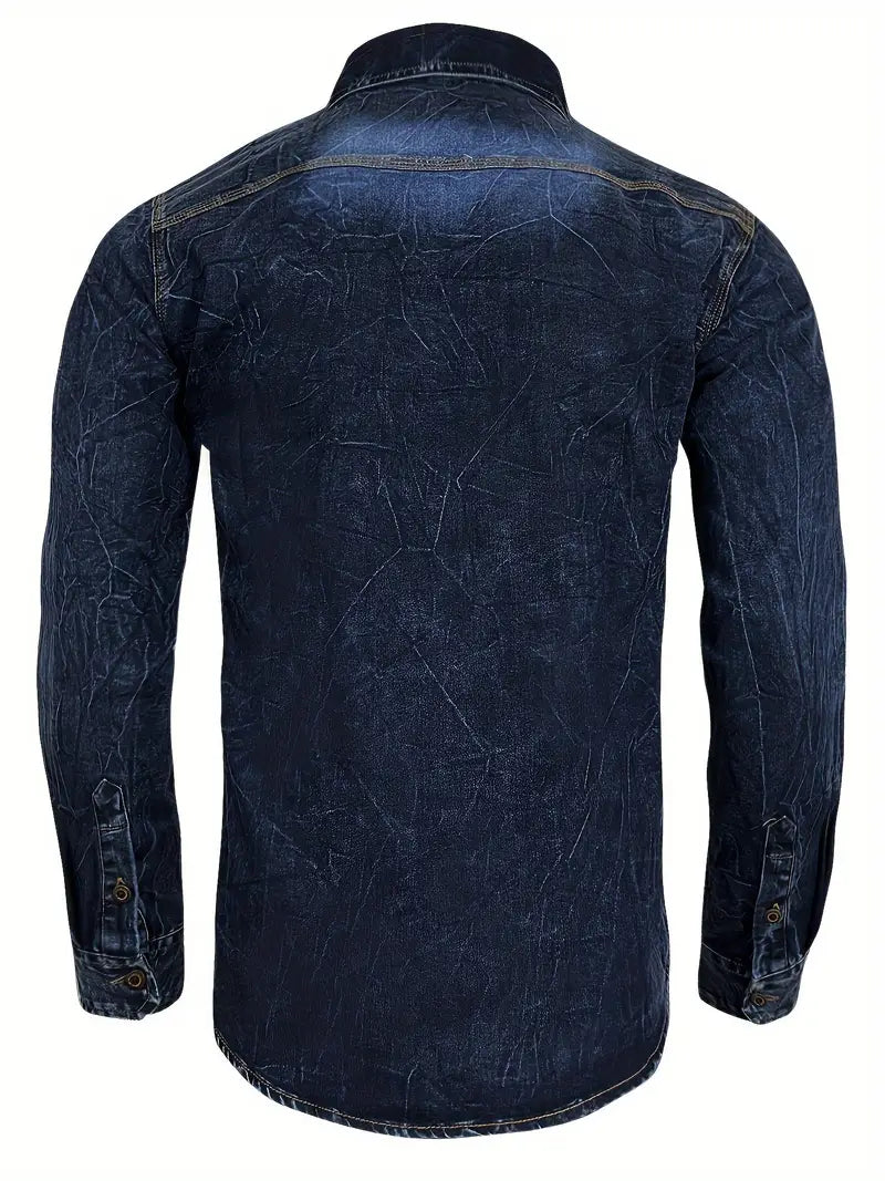 Angelo - Camisa de Ganga com Bolsos Frontais com Botões