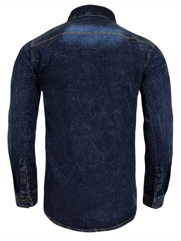 Angelo - Camisa de Ganga com Bolsos Frontais com Botões