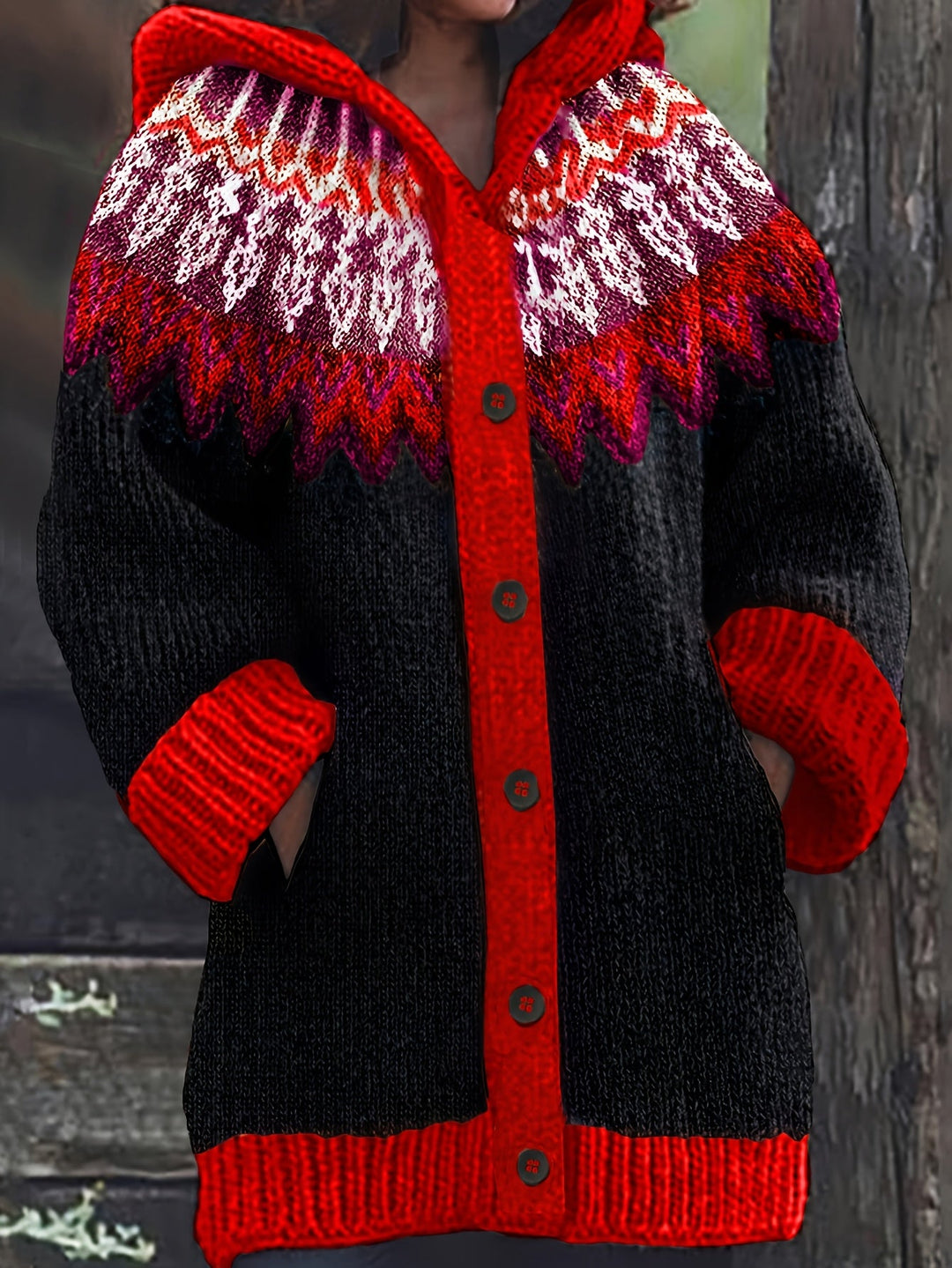 Gulnur - Camisola De Inverno Elegante De Manga Comprida E Com Capuz