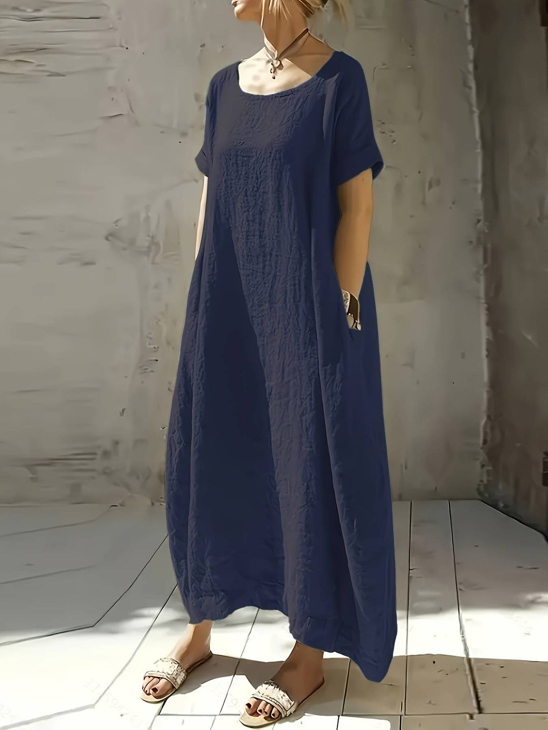 Anuradhi - Vestido Longo Casual Com Mangas Largas