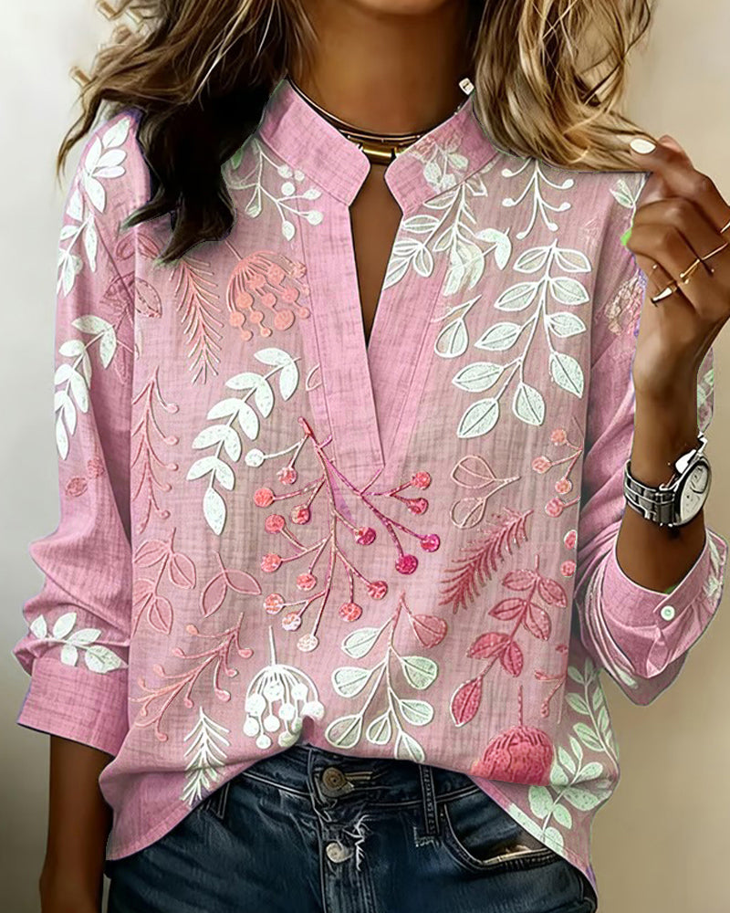 Adanna - Blusa Com Padrão Floral E Gola Alta