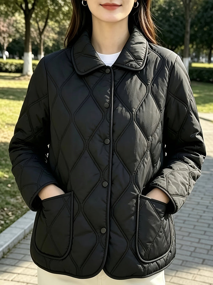 Laurelle - Casaco Acolchoado De Corte Largo Elegante E Chique