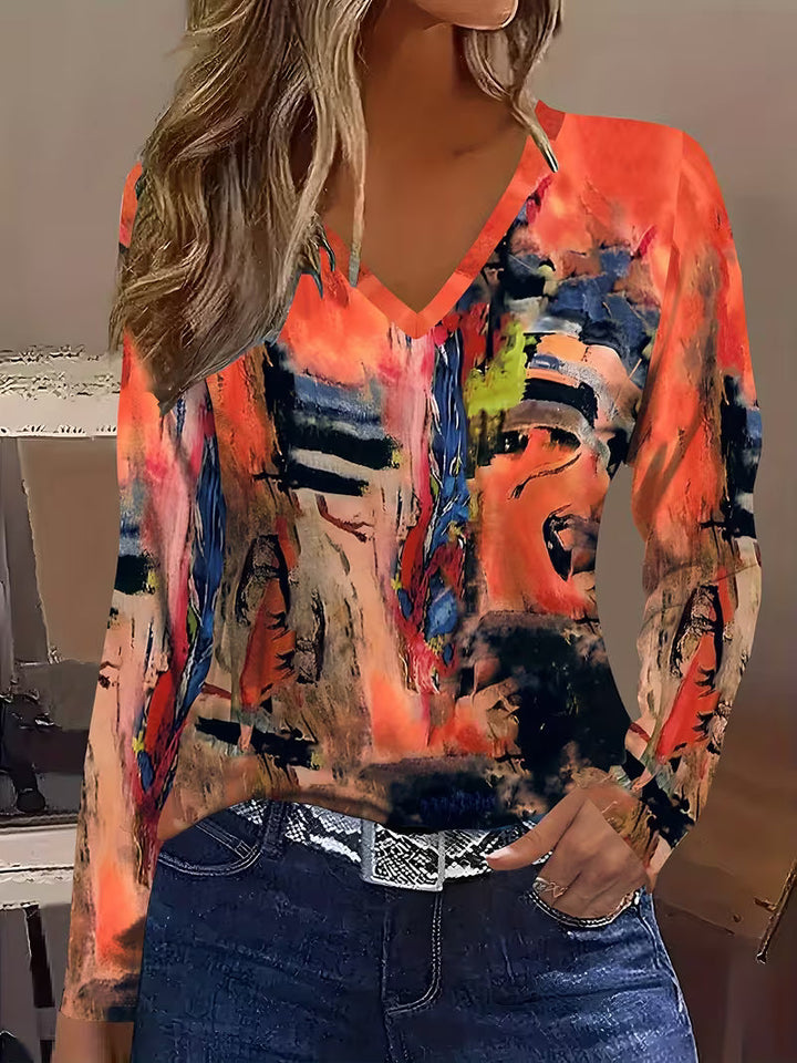 Jibona - Camisola De Manga Comprida Com Padrão Abstrato