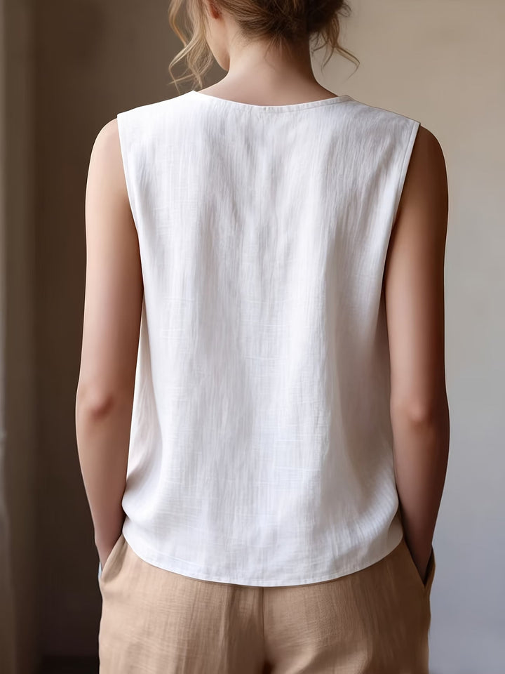 Safiya - Blusa SEM Mangas Com Decote Com Folhos