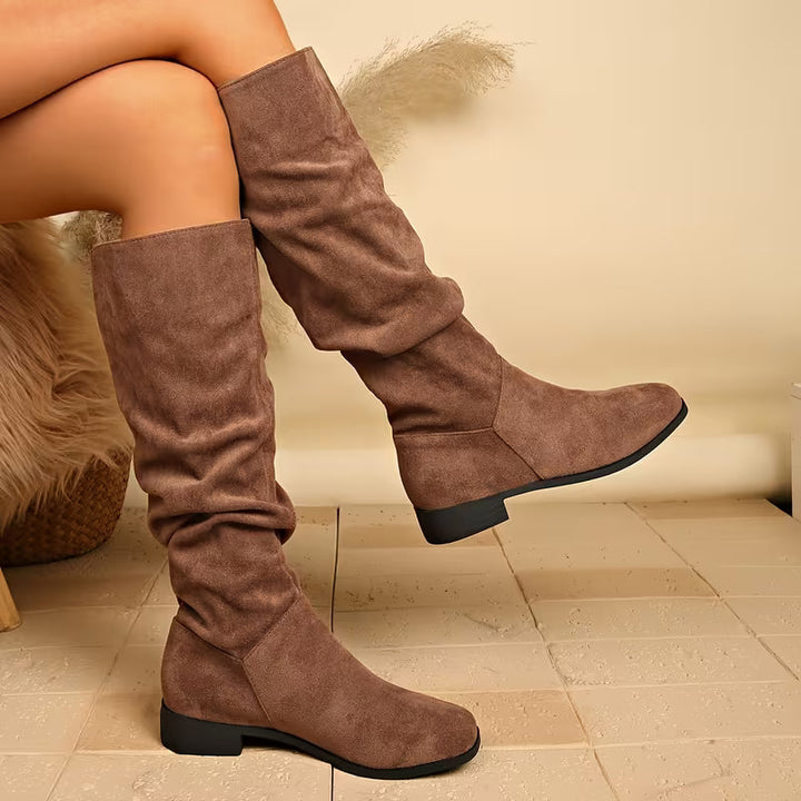 Joliza - Botas Largas até Meio Da Barriga Da Perna Com Salto Baixo