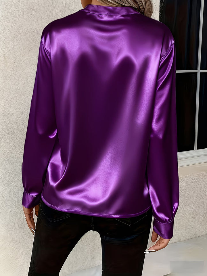 Ronika - Blusa De Manga Comprida Com Decote em V