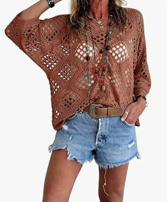 Raissa - Top De Malha Com Decote Em V