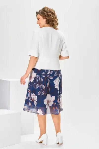 Barnes - Vestido Midi com Estampado Floral e Casaco