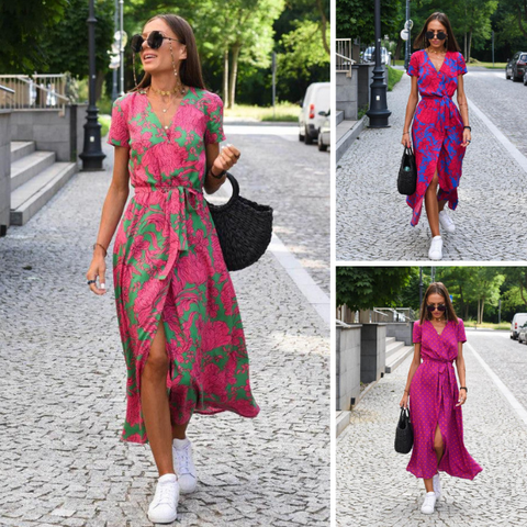 Theresita - Vestido Elegante Com Corte Envolvente