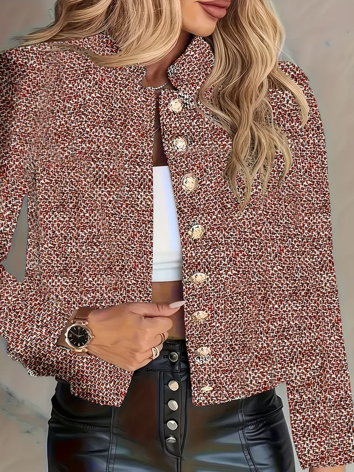 Aruzhan - Blazer Elegante De Manga Comprida Com Botão