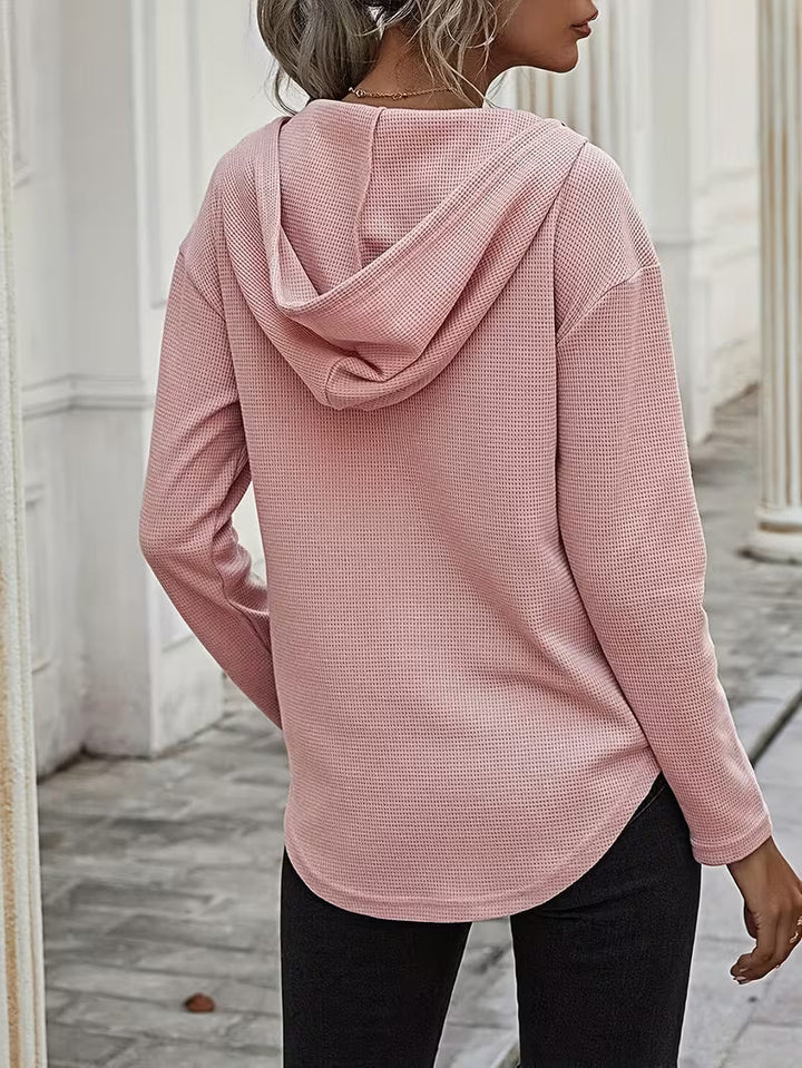 Heydi - Camisola Com Capuz  Manga Comprida e Bainha Curva