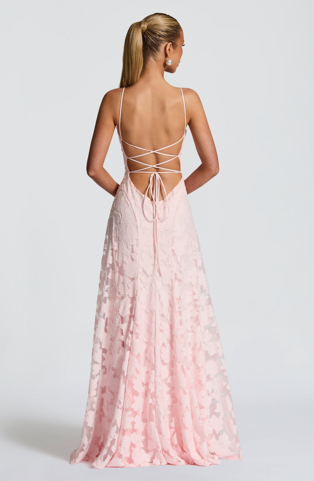 Alona - Vestido Maxi De Renda Floral Com Alças Finas