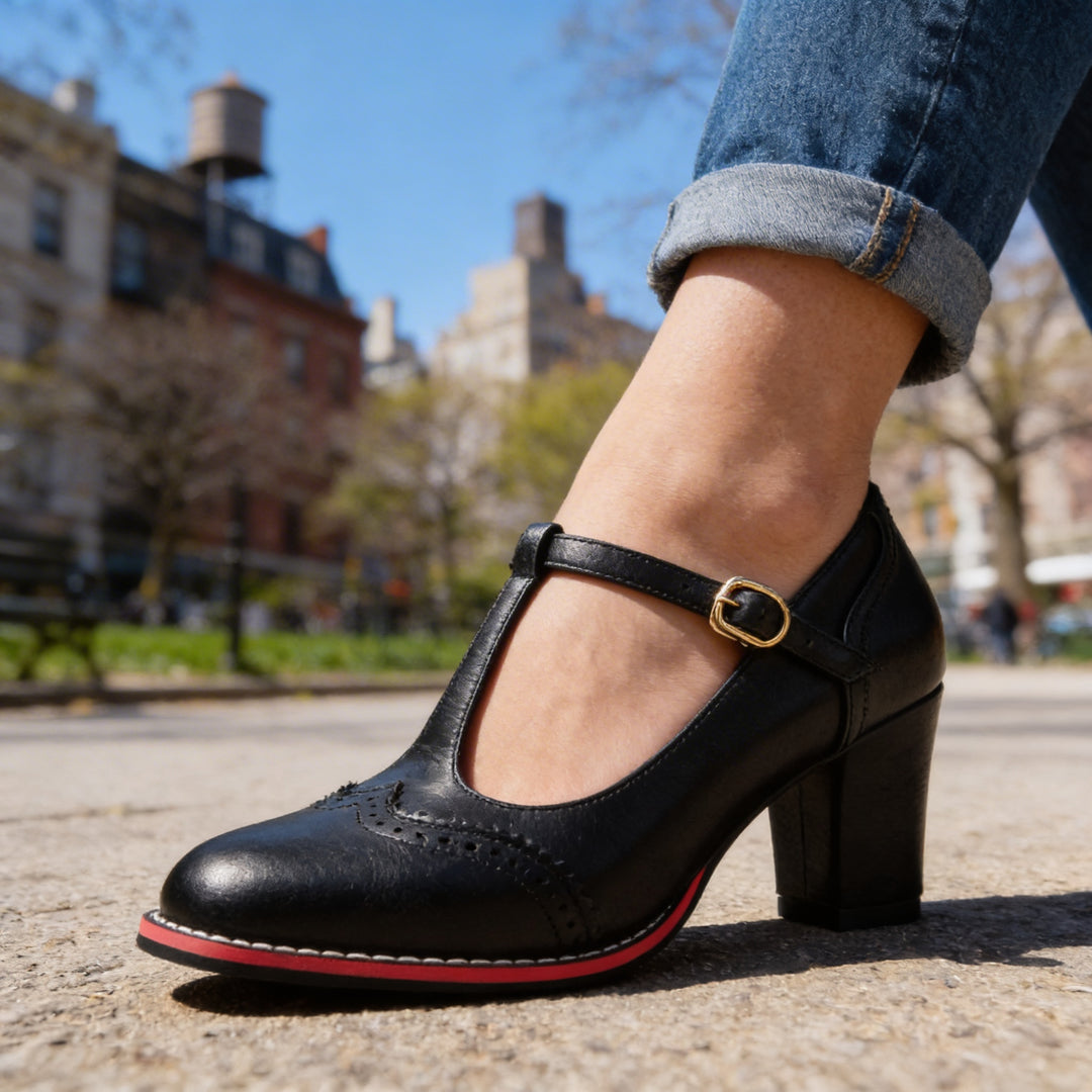 Fiorella - Sapatos De Salto Médio Com Fivela Clássica