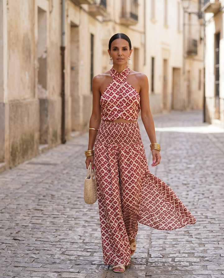 Nelessa - Conjunto Elegante Com Ombros à Mostra