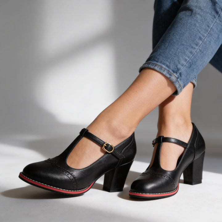 Fiorella - Sapatos De Salto Médio Com Fivela Clássica