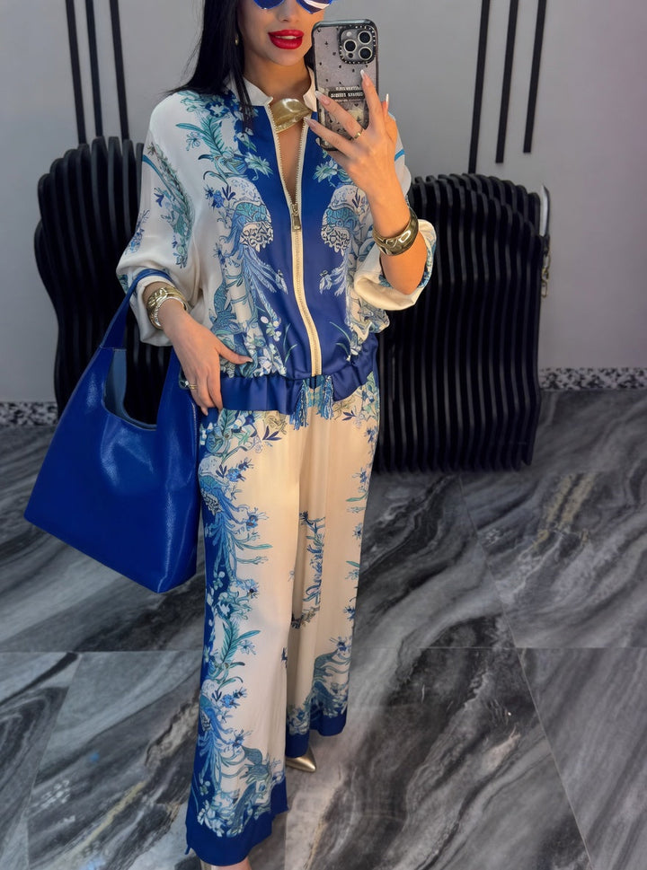 Katya - Conjunto De Duas Peças Com Elegante Padrão Floral