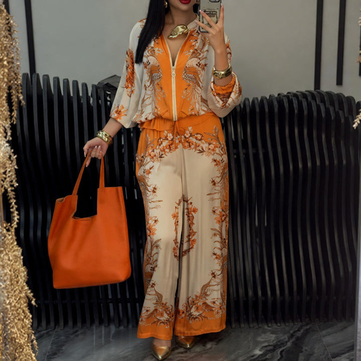 Katya - Conjunto De Duas Peças Com Elegante Padrão Floral