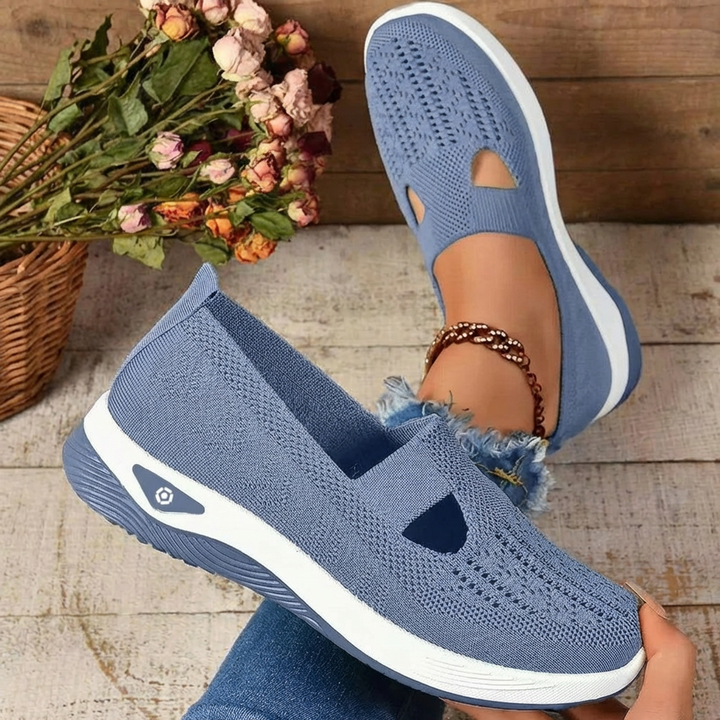 Haniya - Ténis Slip on Em Malha Respirável