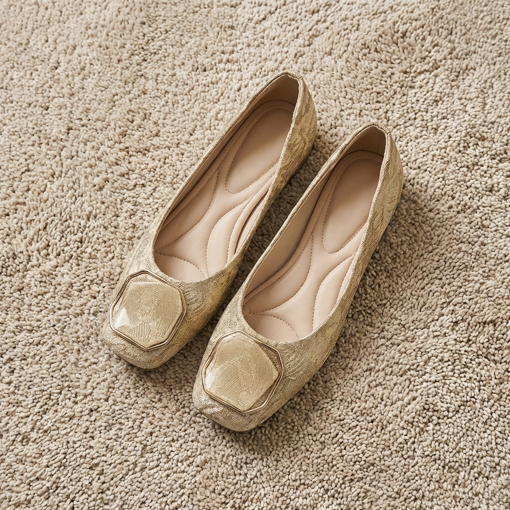 Roslin - Sapatos Rasos Com Fivela Texturada