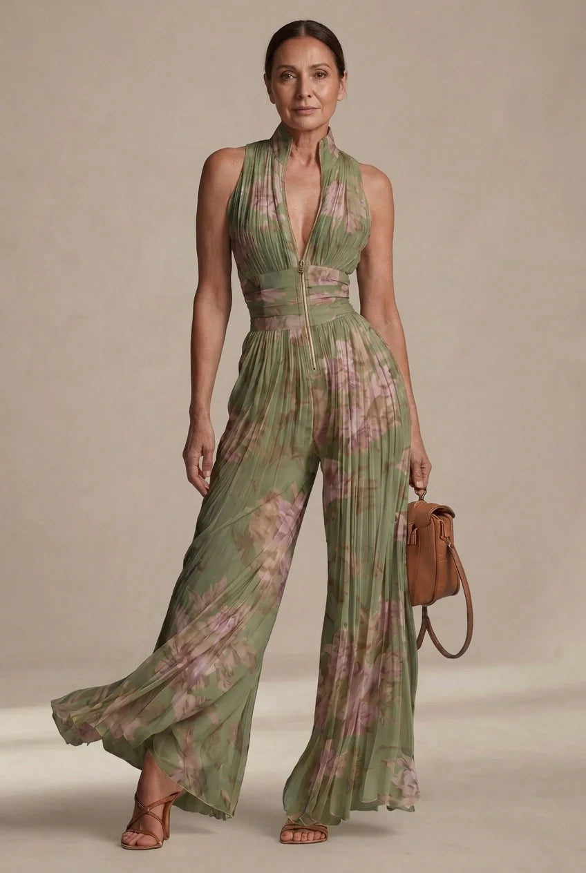 Perrine - Macacão De Chiffon Plissado
