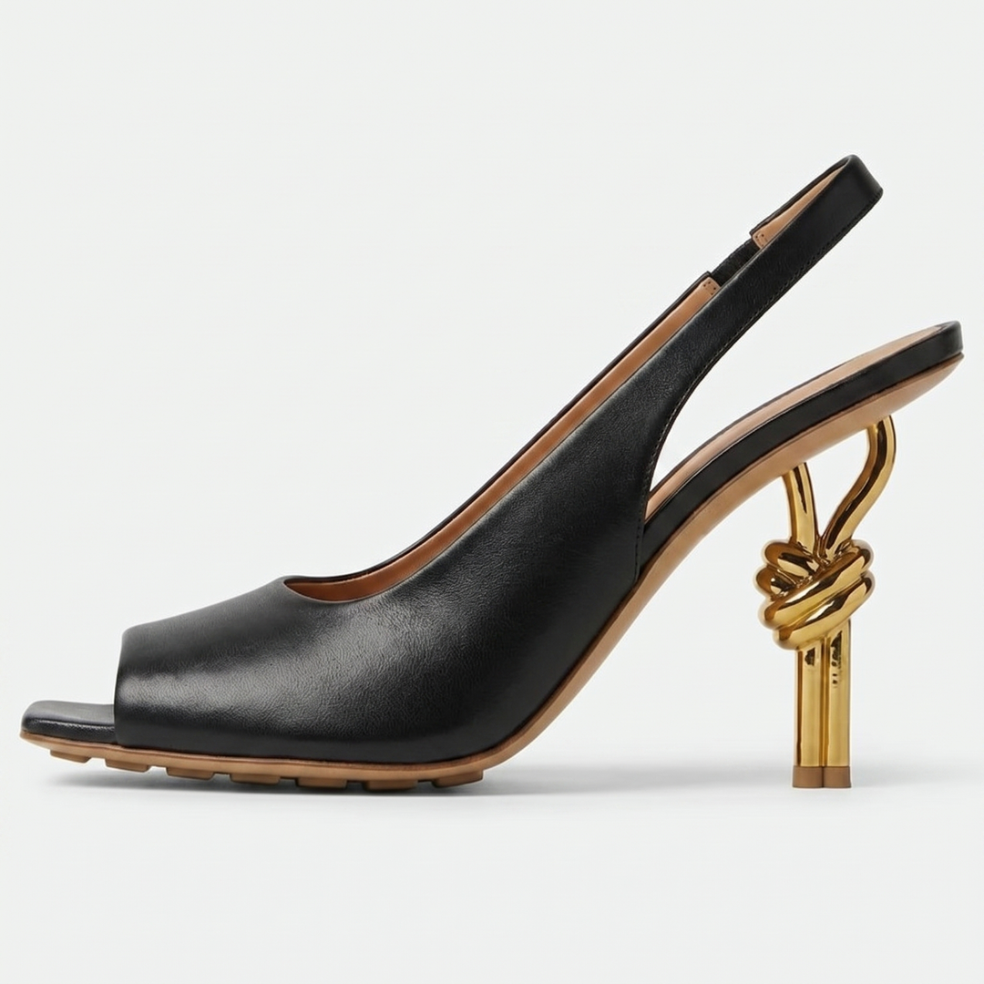 Zamren - Sapatos de Salto Alto Com Tiras Atrás