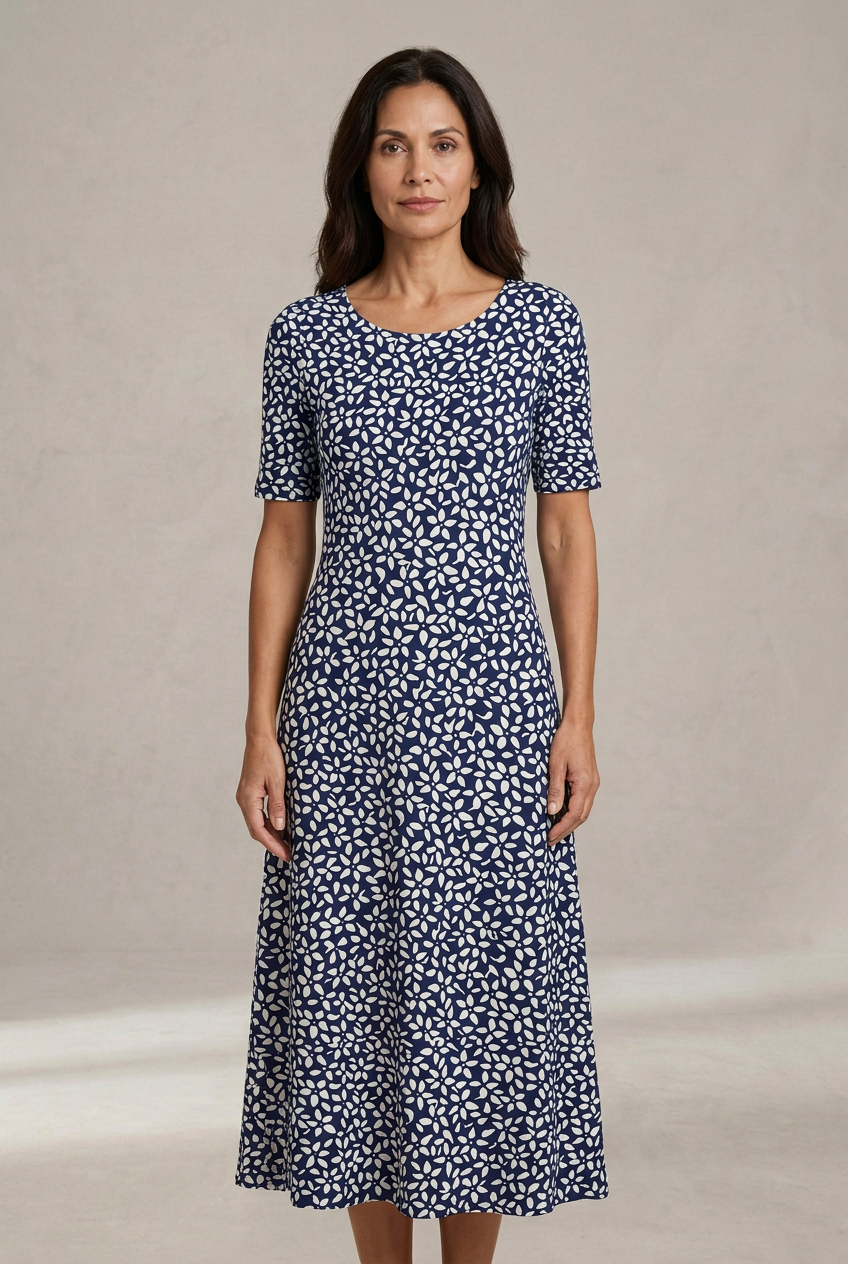 Kwanza - Vestido Midi Esvoaçante Com Estampado Floral