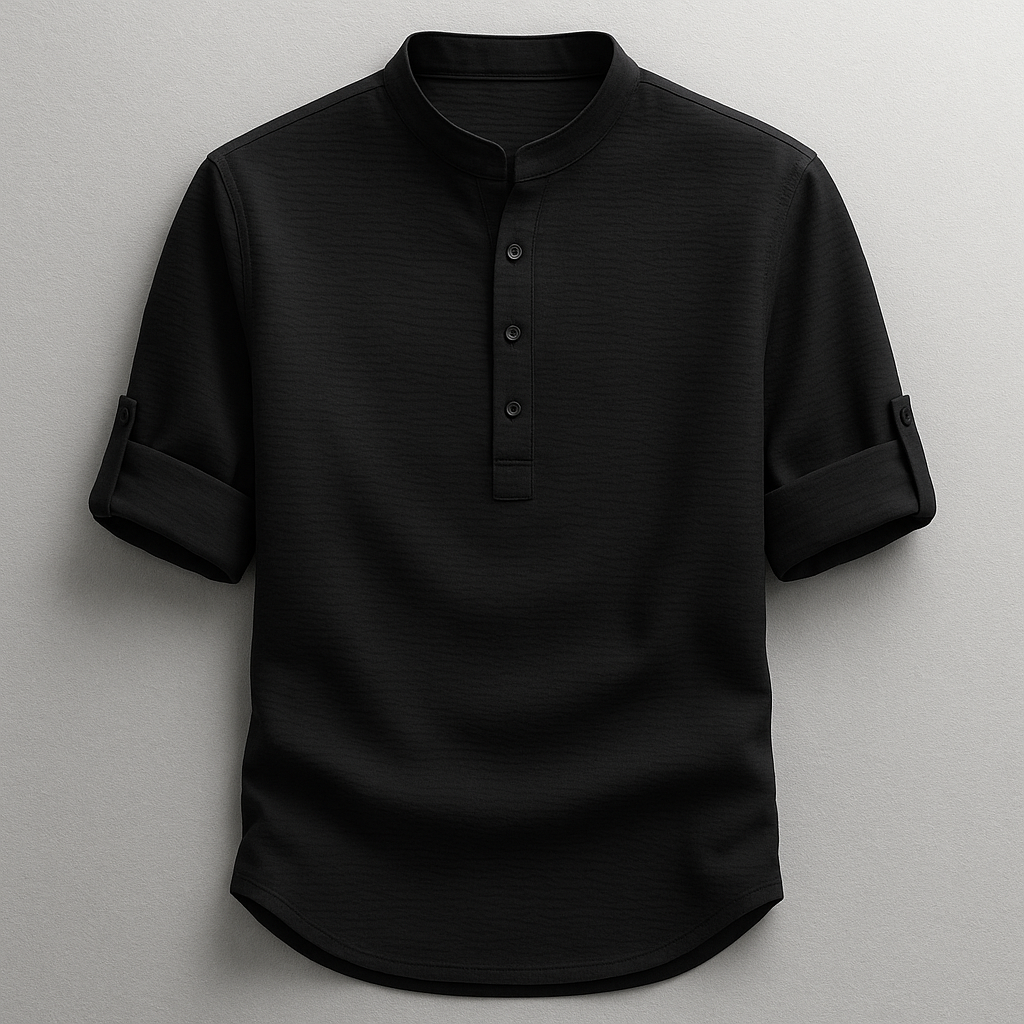 Antero - Camisa de manga Comprida com Gola Henley