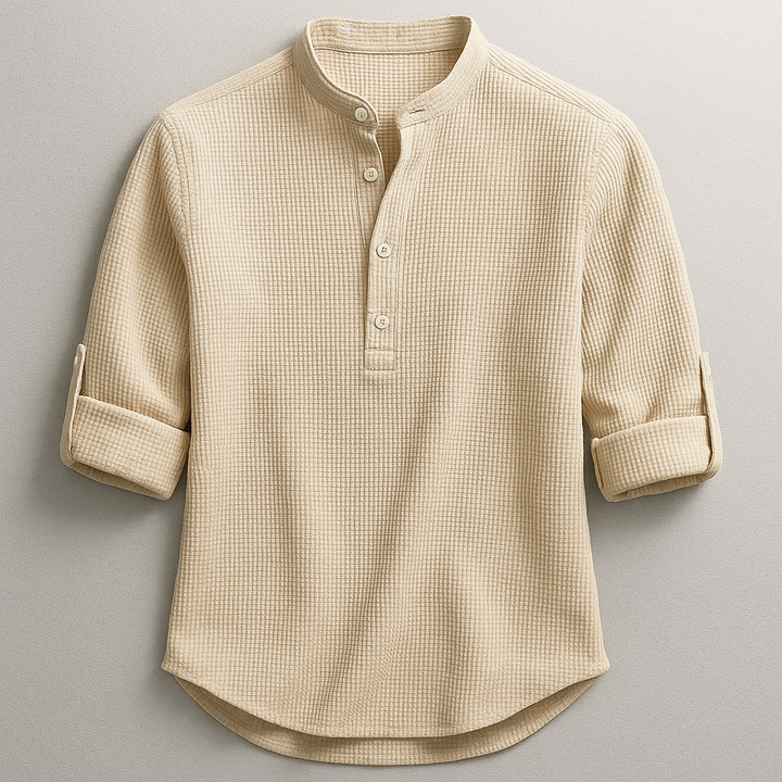 Antero - Camisa de manga Comprida com Gola Henley