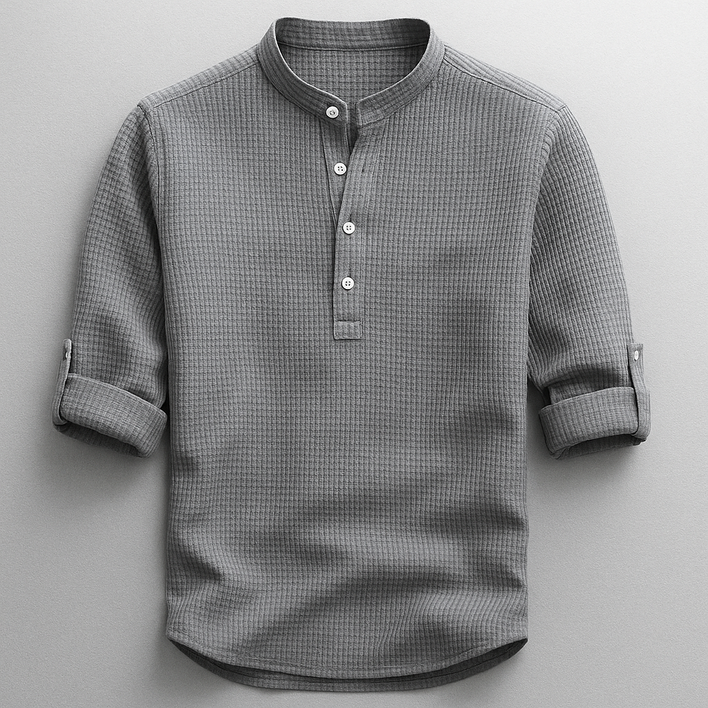 Antero - Camisa de manga Comprida com Gola Henley