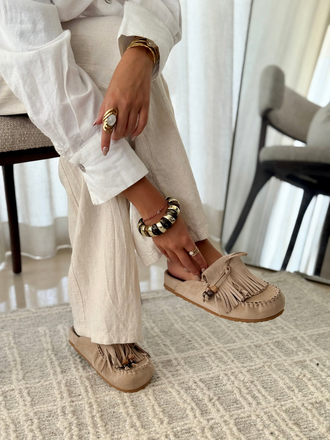 Rouss - Mules Com Franjas Da Dove