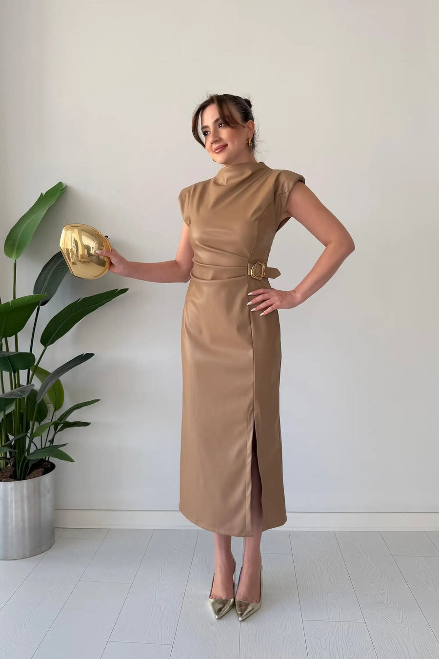 Claudine - Vestido Elegante Com Cinto