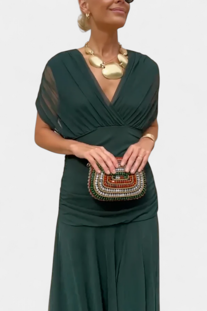 Lordanka - Vestido Comprido Com Decote Em V e Padrão Floral